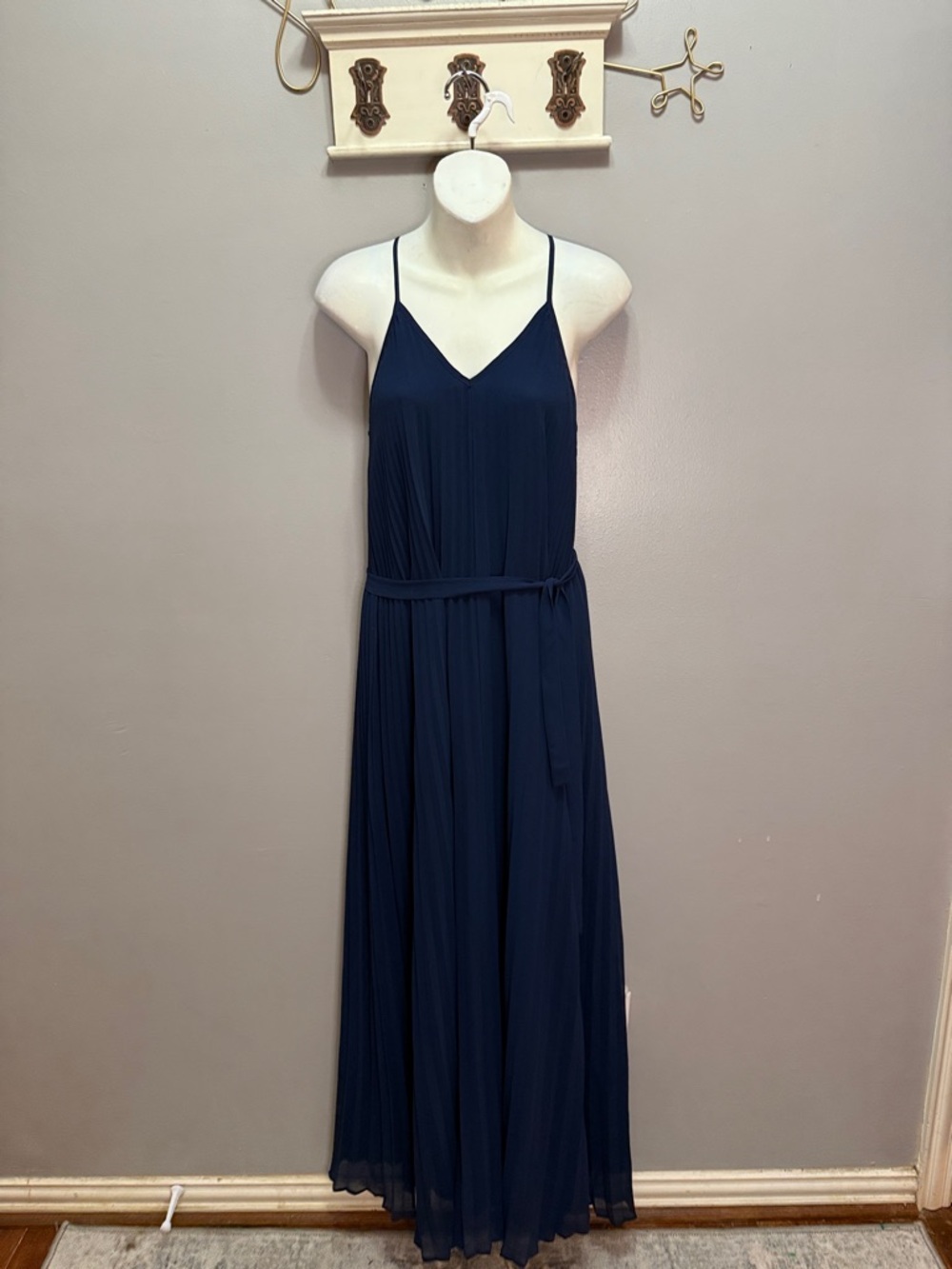 Victoria's Secret Pleated Navy Maxi Dress XS